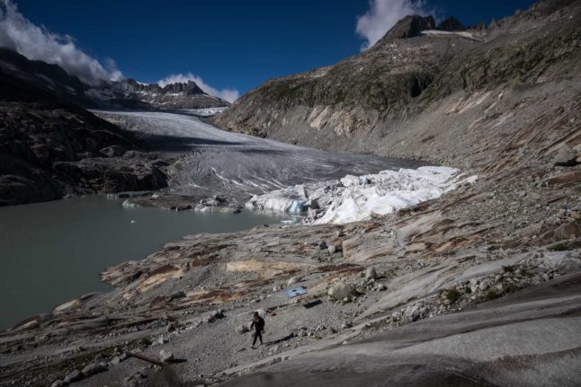 The melting of Switzerland's glaciers has been accelerating in recent years. Photo: Fabrice COFFRINI / AFP