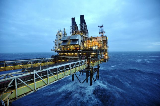 Pictured is an oil rig in the North Sea