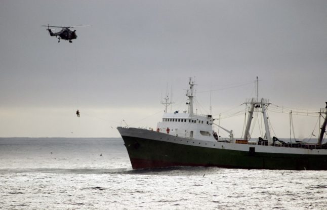 Pictured is a trawler in the Barents Sea.