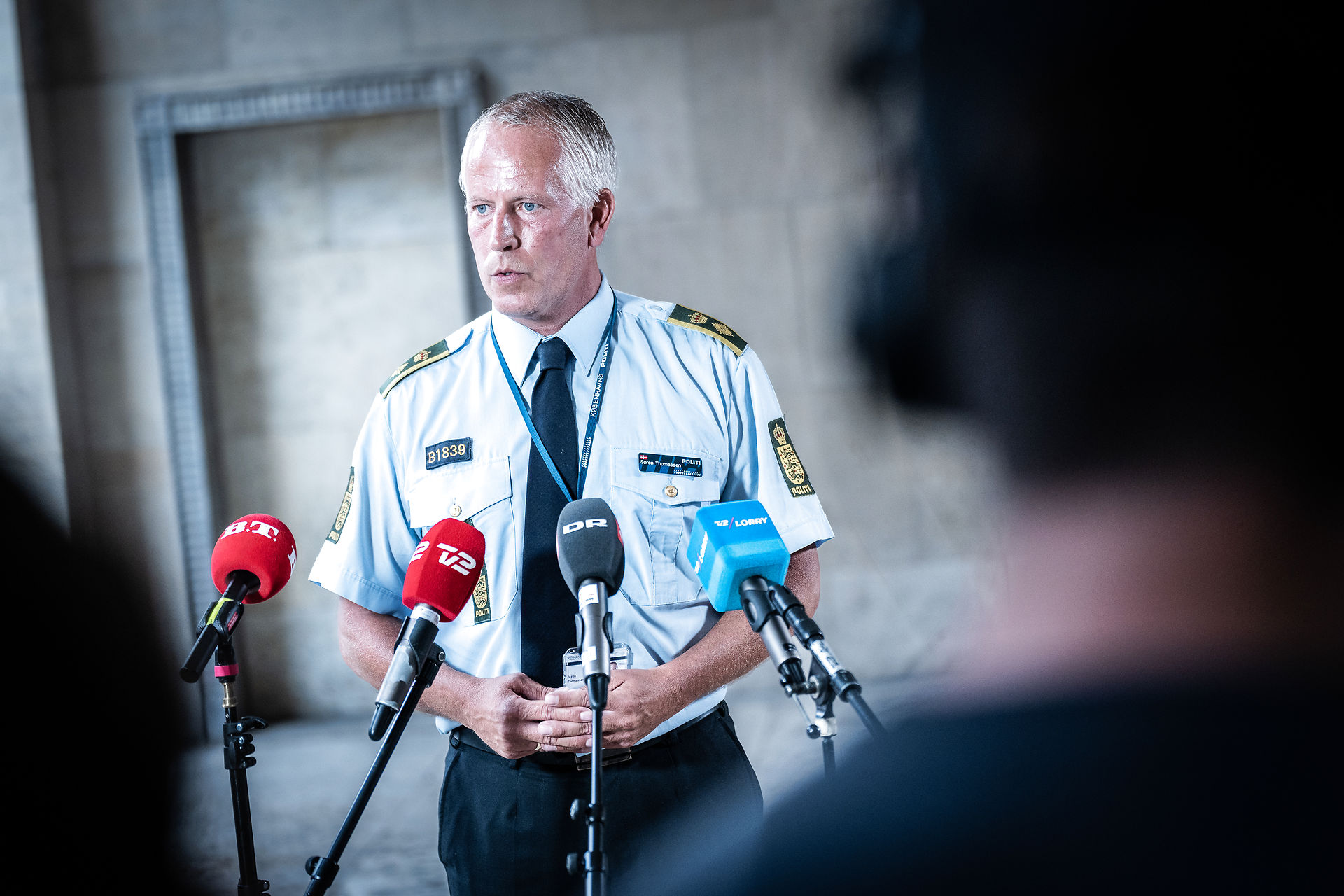 Copenhagen Police Chief Police Inspector Søren Thomassen at a press conference on Sunday evening in Copenhagen.