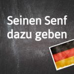 German phrase of the day: Seinen Senf dazu geben