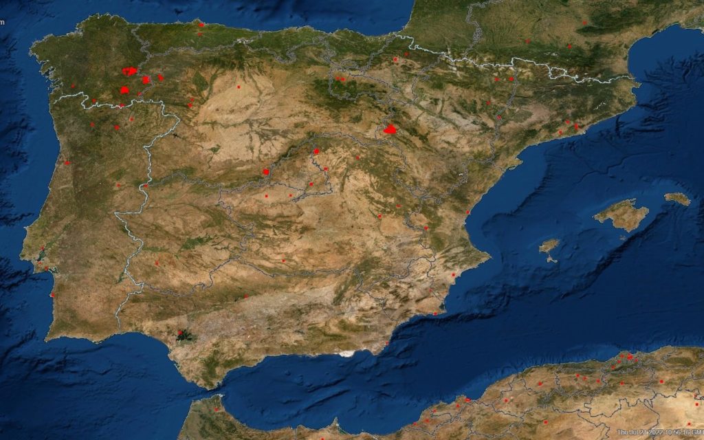 MAP Where are wildfires raging in Spain?