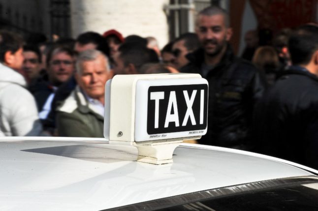 Taxi drivers' protests in Rome