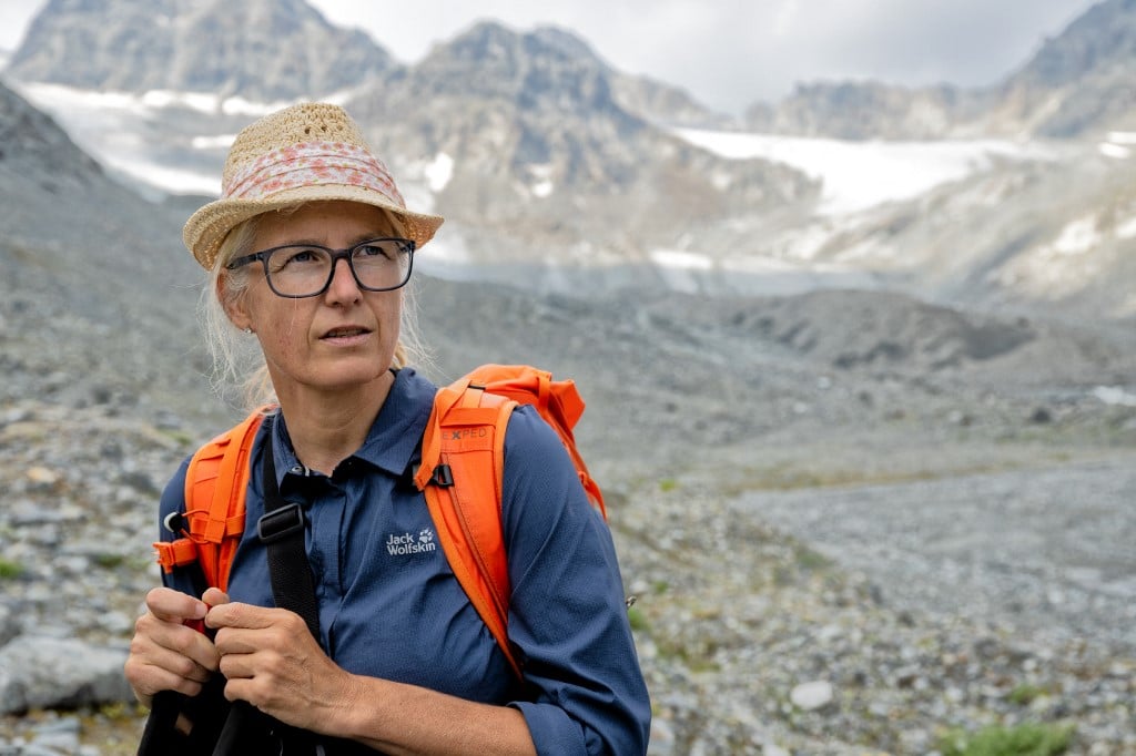 glaciologist andrea fischer in the mountains