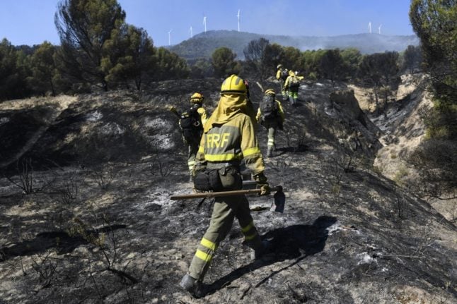 BRIF putting out a forest fire in spain