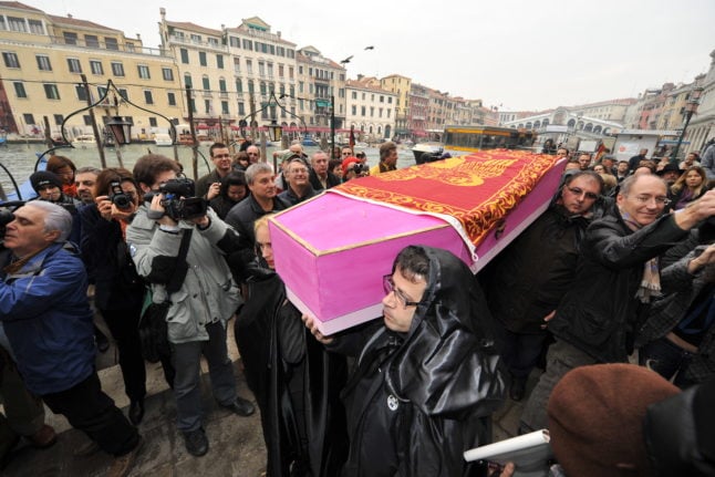 Venessia's 2009 'funeral' for Venice. 