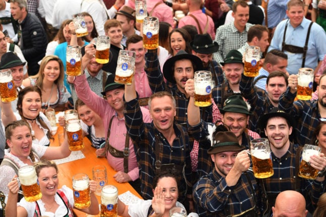 People enjoy Oktoberfest in Munich in 2019.