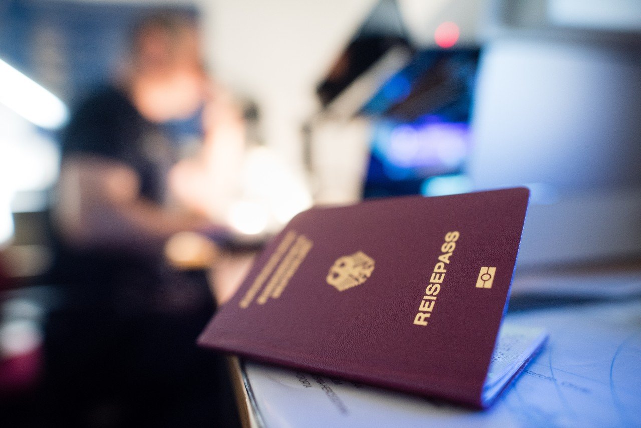German passport on desk