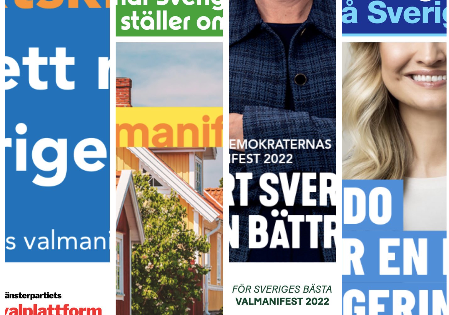 The seven election manifestos from Sweden's political parties