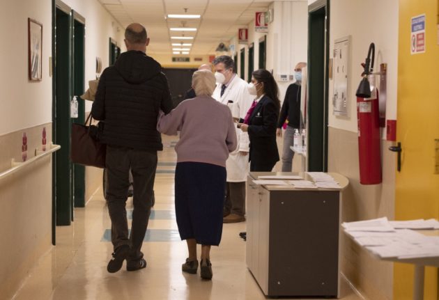 Patients at Tor Vergata hospital in Rome, Italy