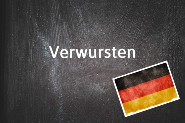The verb 'Verwursten' has many meanings beyond making a piece of meat.