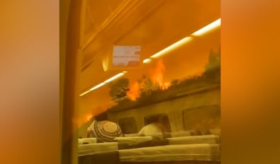 VIDEO: Passengers trapped on train engulfed by flames during huge wildfire in Spain