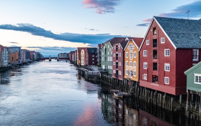 Pictured are houses in Trondheim.