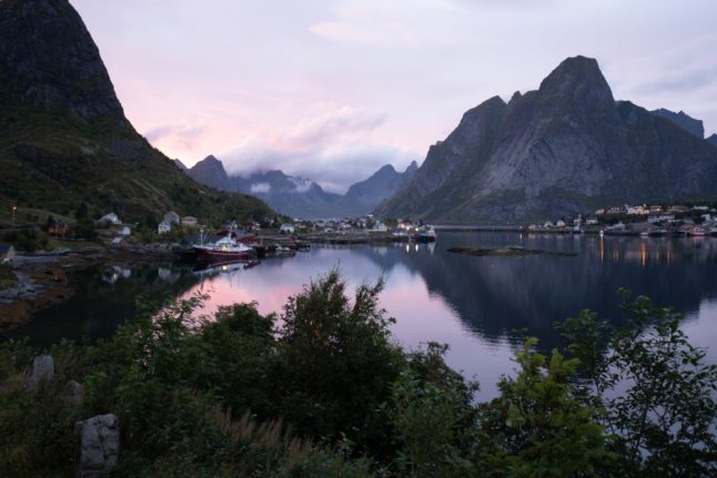 Pictured is Lofoten in north Norway, famous for its mountain ranges and fishing villages.
