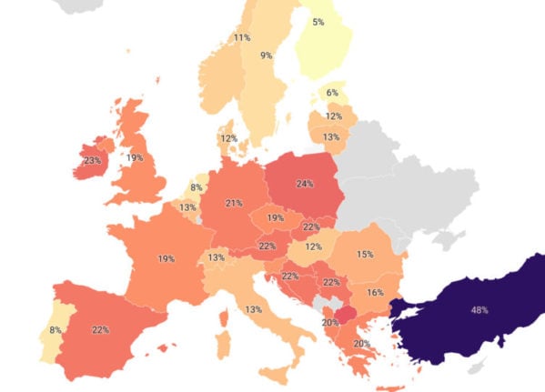 MAP: Swedes are one of the least angry nations in Europe