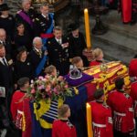 Spain’s disgraced king and son side by side at Elizabeth II’s funeral