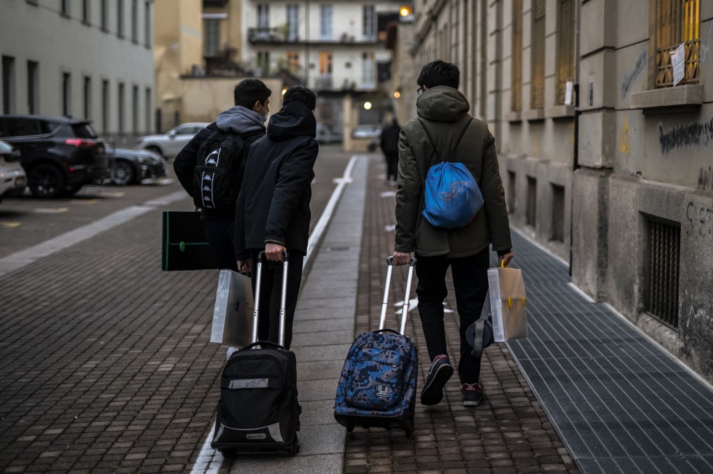 Italy, school, backpacks