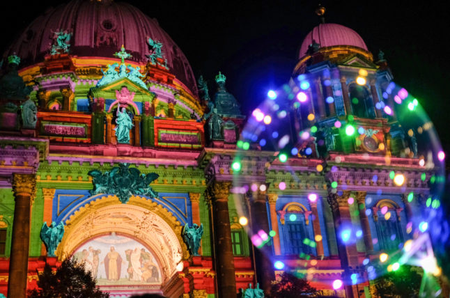 Berlin cathedral at Festival of Lights 2018