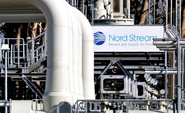 Pipes at the landfall facilities of the Nord Stream 1 gas pipeline are pictured in Lubmin, Germany in March, 2022.