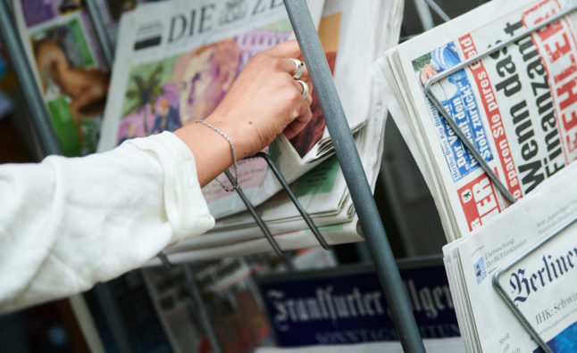Newspaper stand in Germany
