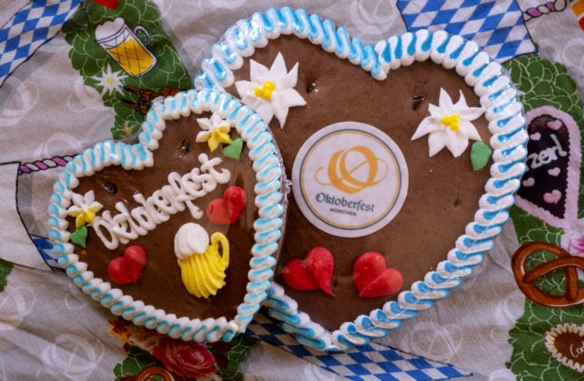 The Oktoberfest 2022 logo on a gingerbread heart.
