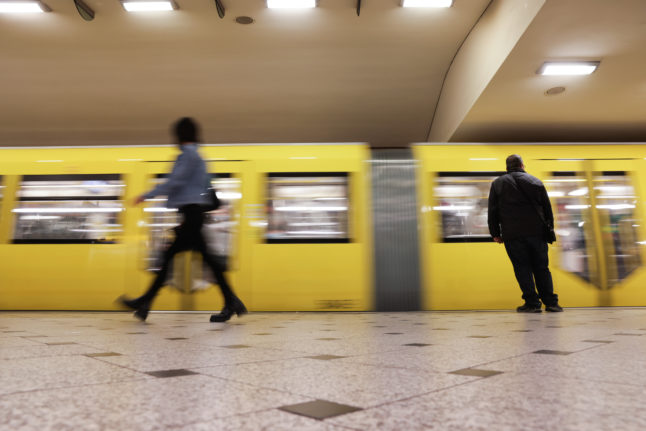 Passengers use Berlin's U-Bahn network.