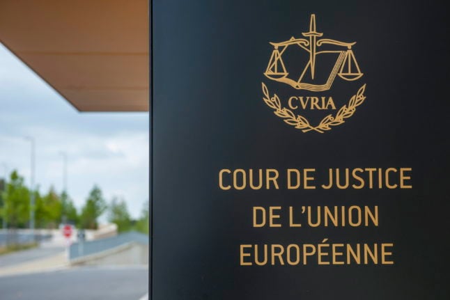 The entrance to the European Court of Justice in Luxembourg.
