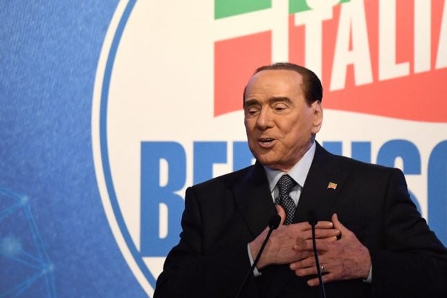 Berlusconi at a Forza Italia gathering.