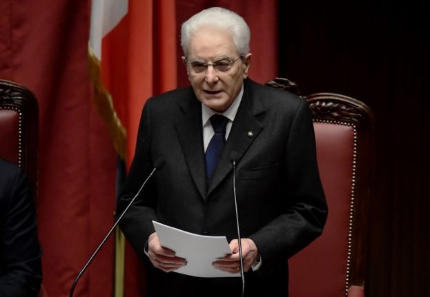 Italian head of state, Sergio Mattarella.