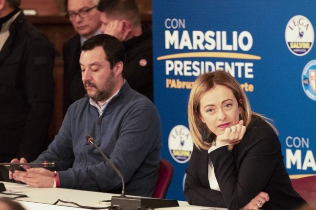 Matteo Salvini (League) and Giorgia Meloni (Borthers of Italy)