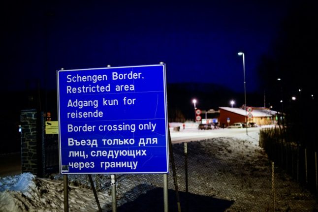 the Norwegian-Russian border crossing station at Storskog near the town of Kirkenes in northern Norway