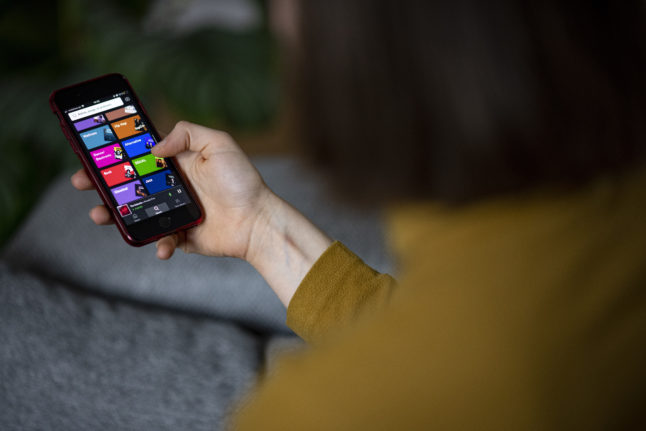 A woman using a smartphone