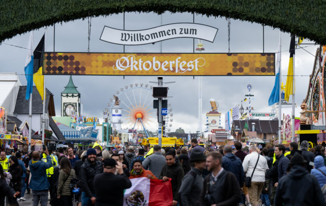 The main entrance to Oktoberfest in Munich.