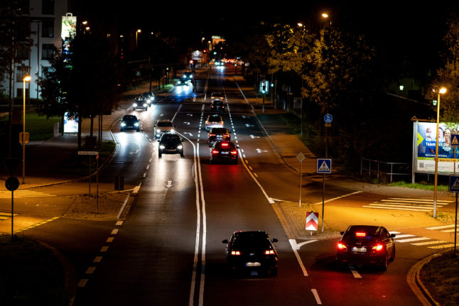 Early morning traffic in Göttingen, Lower Saxony