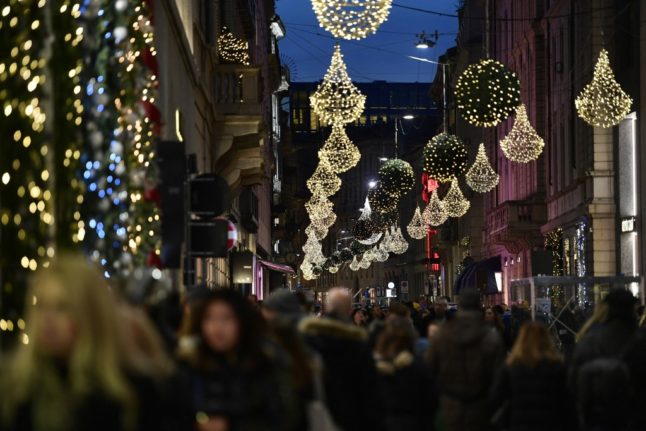 Christmas lights in Milan.