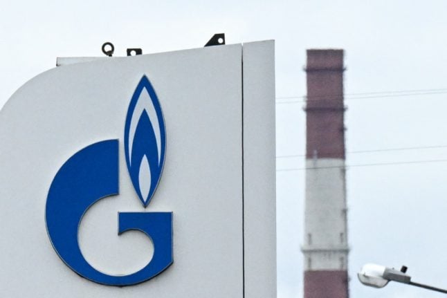 Logo of Russian energy giant Gazprom.