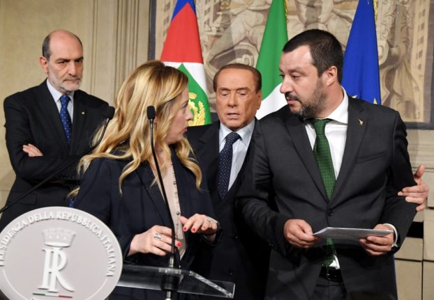 Giorgia Meloni, Matteo Salvini and Silvio Berlusconi.