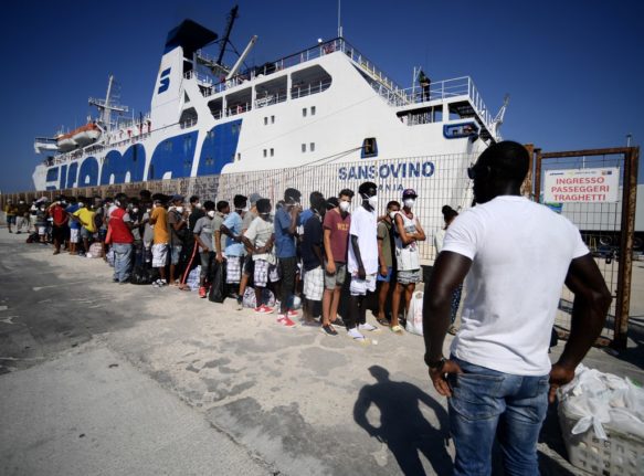 Migrants in Lampedusa, Italy
