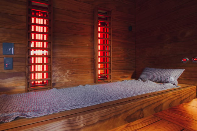 A relaxing sauna room in Germany.
