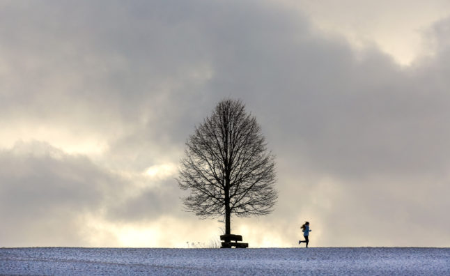 Running in the frost in Germany