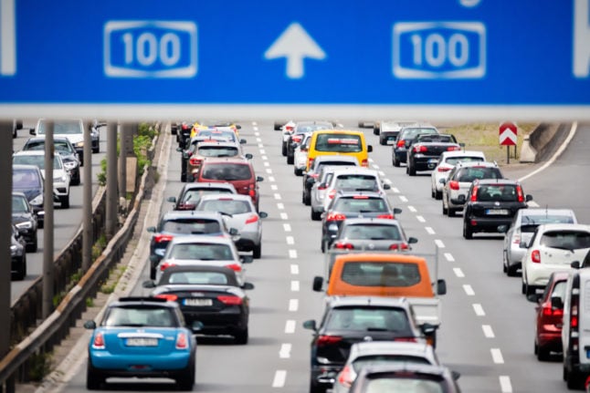Traffic jam on a Berlin motorway