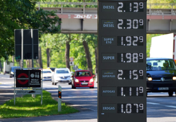 Fuel prices on display in Potsdam