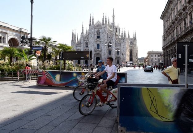 E-bikes in central Milan