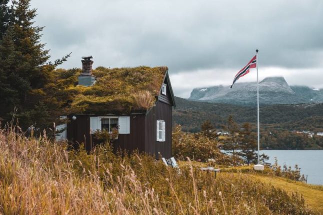 Norwegian flag house