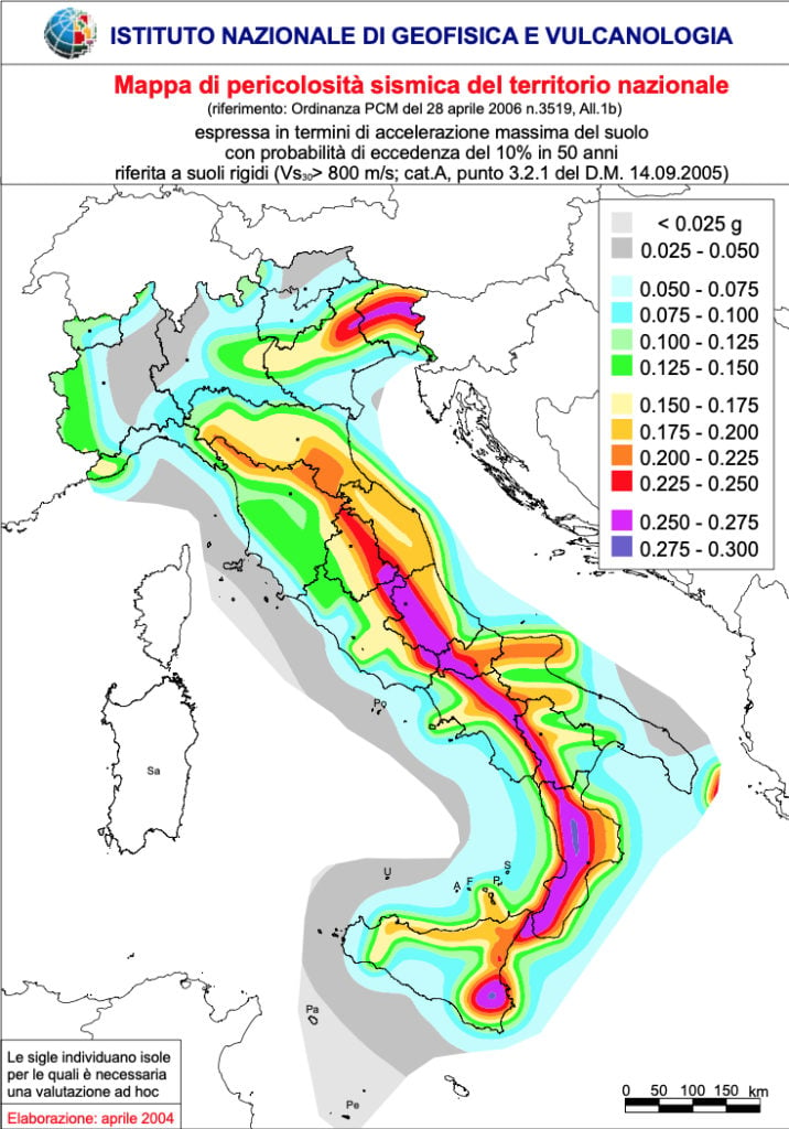 Seismic risk across Italy