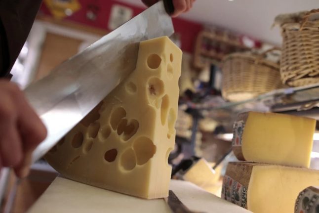 Swiss Emmental cheese has lots of holes.