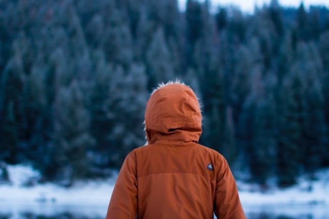 A person in the snow