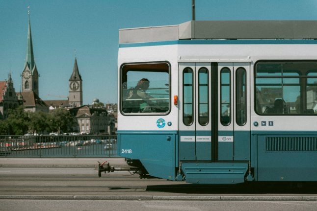 A tram in Zurich.