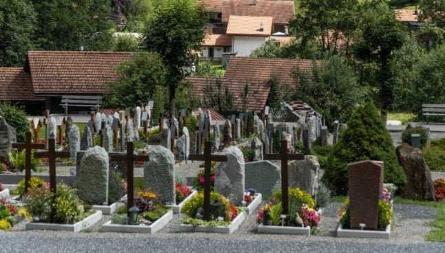 A graveyard in Lauterbrunnen, Canton of Bern.