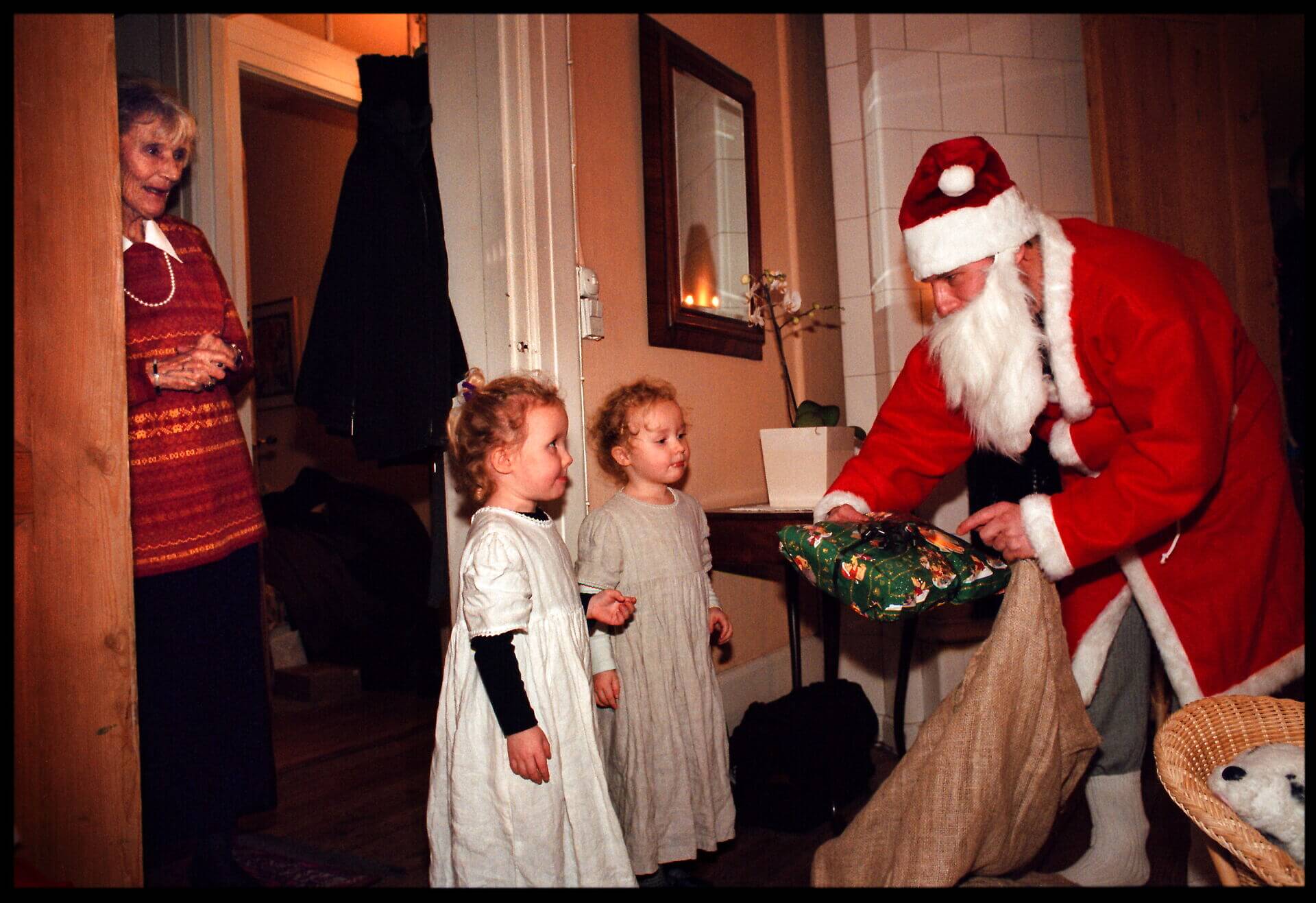 Father Christmas, Julemand, handing out Christmas presents